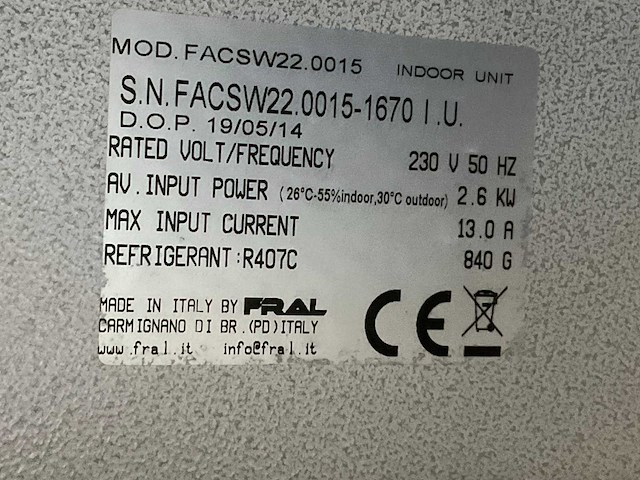 Fral facsw22 airconditioning (2x) - afbeelding 4 van  4