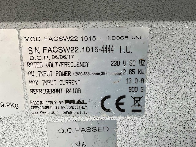 Fral facsw22 airconditioning (9x) - afbeelding 4 van  4