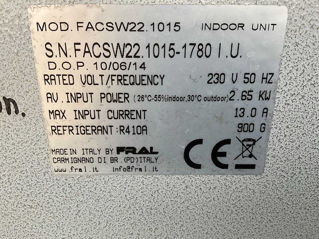 Fral facsw22 airconditioning (9x) - afbeelding 5 van  5