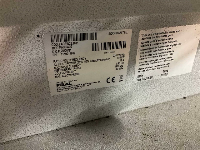 Fral facsw22 mobiele airco binnenunit - afbeelding 6 van  6