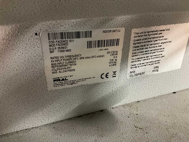 Fral facsw22 mobiele airco binnenunit - afbeelding 5 van  5