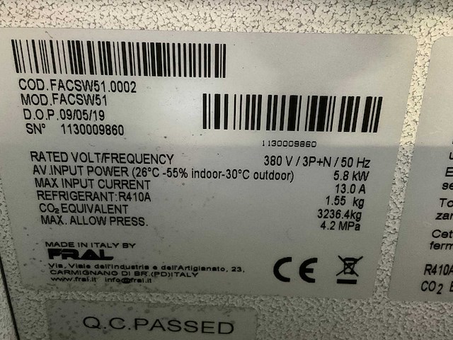 Fral facsw51 airconditioning - afbeelding 9 van  9