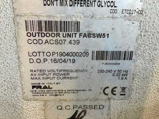 Fral facsw51 airconditioning - afbeelding 9 van  10