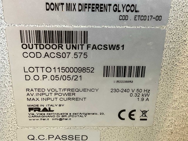 Fral facsw51 airconditioning - afbeelding 4 van  4