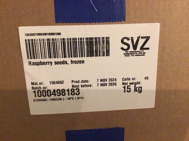 Frambozen pitten bevroren 15kg (37x) - afbeelding 2 van  2