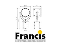 Francis l480rc electric remote controlled professional searchlight 230v - 1000w - afbeelding 9 van  9