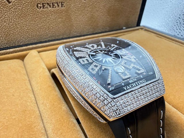 Franck muller vanguard | 44mm | diamonds | black - afbeelding 11 van  13