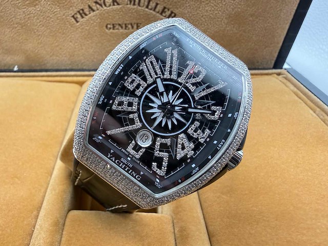 Franck muller vanguard | 44mm | diamonds | black - afbeelding 7 van  13