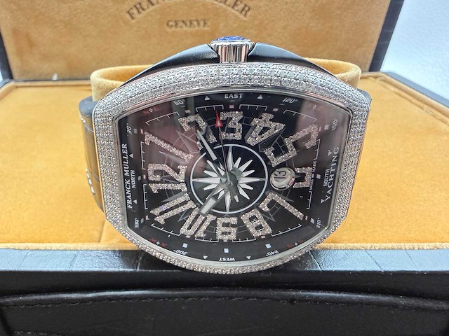 Franck muller vanguard | 44mm | diamonds | black - afbeelding 8 van  13