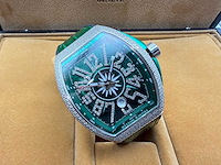 Franck muller vanguard | 44mm | diamonds | green - afbeelding 6 van  13