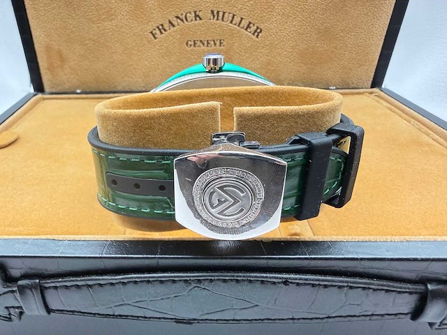 Franck muller vanguard | 44mm | diamonds | green - afbeelding 12 van  13