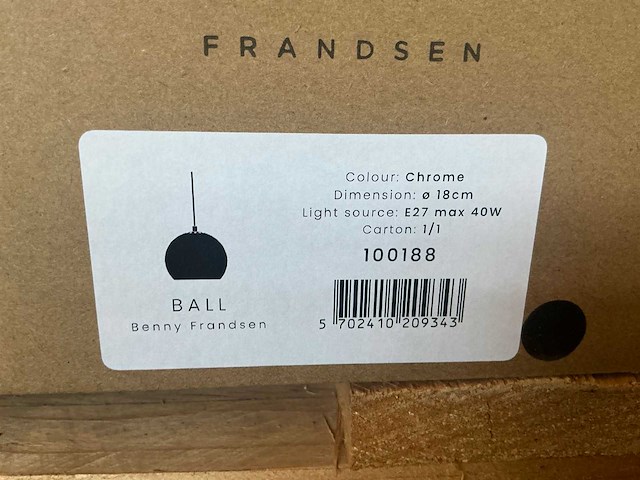 Frandsen ball ø18 metallic chroom hanglamp (2x) - afbeelding 3 van  3