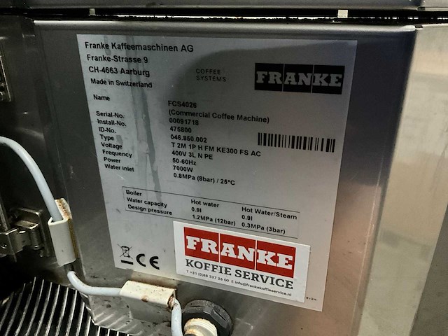 Franke fcs 4026 koffiemachine - afbeelding 5 van  15