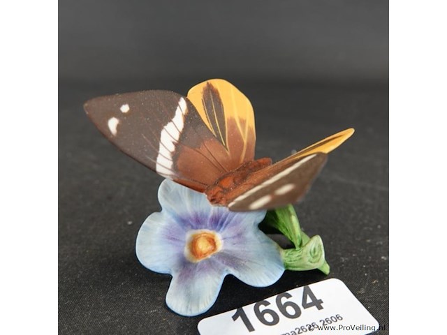 Franklin mint biscuitporseleinen vlinderbeeldje uit de serie "butterflies of the world" - afbeelding 1 van  5