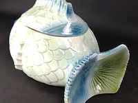 Frans porseleinen vis als dekselschaal - afbeelding 3 van  5