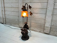 Franse figuratieve bronzen lamp lezende dame (jaren 70) - afbeelding 1 van  8