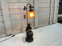 Franse figuratieve bronzen lamp lezende dame (jaren 70) - afbeelding 2 van  8