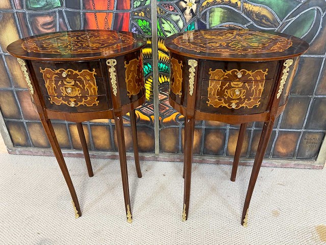 Franse stijl bijzettafel (2x) - afbeelding 1 van  2