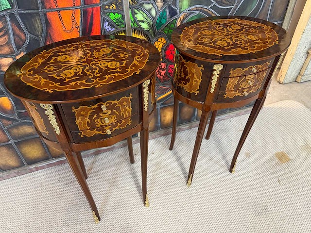Franse stijl bijzettafel (2x) - afbeelding 2 van  2