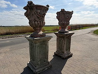 Franse stijl champagne vaas met sokkel (2x) - afbeelding 4 van  6