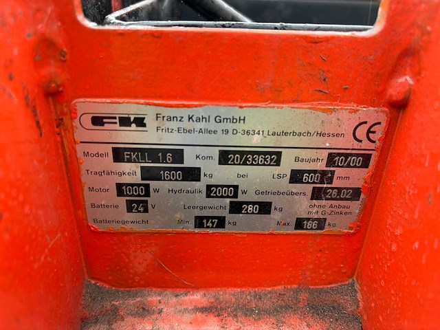 Franz kahl elektrische palletwagen - afbeelding 3 van  6