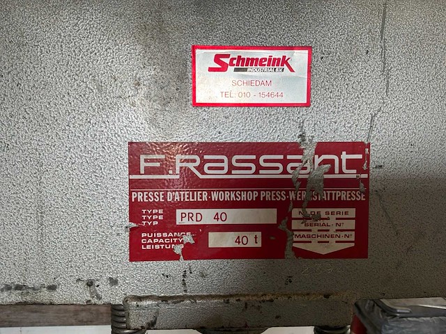 F.rassant prd 40 hydraulische werkplaats pers - afbeelding 4 van  6
