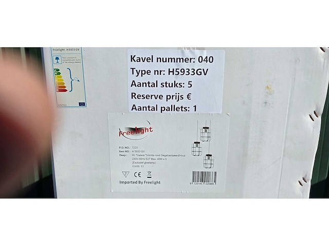 Freelight - galera h5933gv - hanging lamp (5x) - afbeelding 3 van  3