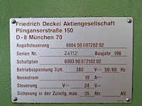 Freesmachine, deckel, fp 3a, volgen opgave 1994 - afbeelding 7 van  26