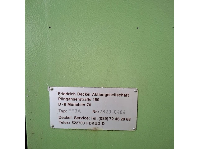 Freesmachine, deckel, fp 3a, volgen opgave 1994 - afbeelding 8 van  26