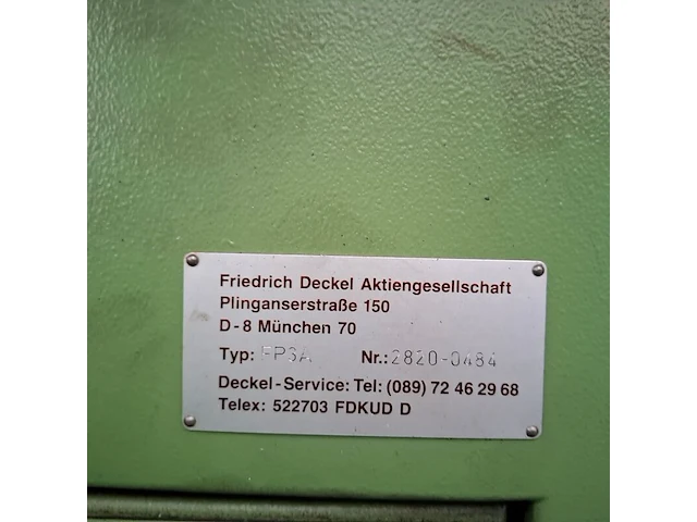 Freesmachine, deckel, fp 3a, volgen opgave 1994 - afbeelding 15 van  26
