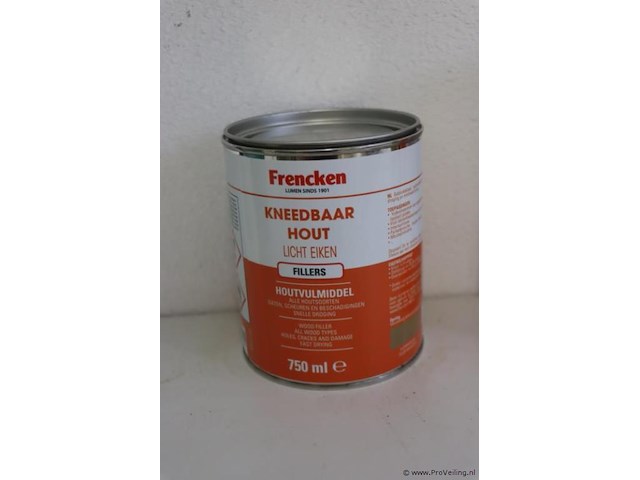 Frencken kneedbaar houtvulmiddel, diverse soorten o.a. licht eiken, vuren/grenen - 3 blikken á 250ml - afbeelding 2 van  3