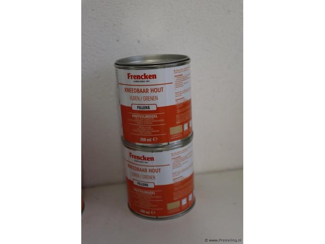 Frencken kneedbaar houtvulmiddel, diverse soorten o.a. licht eiken, vuren/grenen - 3 blikken á 250ml - afbeelding 3 van  3