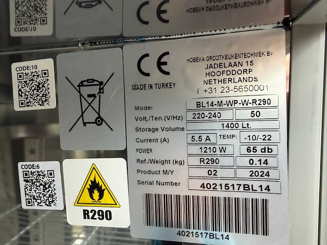 Frenox - dubbel deurs ongebruikt - vriezer - afbeelding 7 van  7