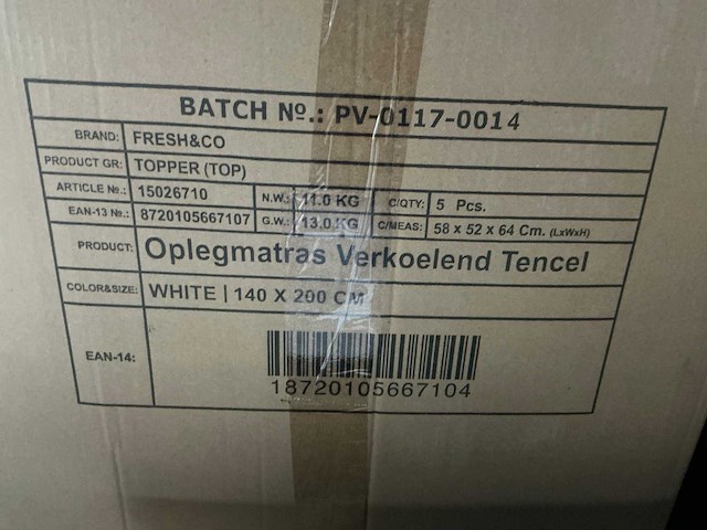 Fresh&co oplegmatras 140x200 (15x) - afbeelding 3 van  3