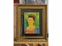Frida kahlo - gouache op papier 50x40 cm - afbeelding 2 van  3