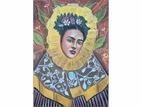 Frida kahlo-gouache op papier