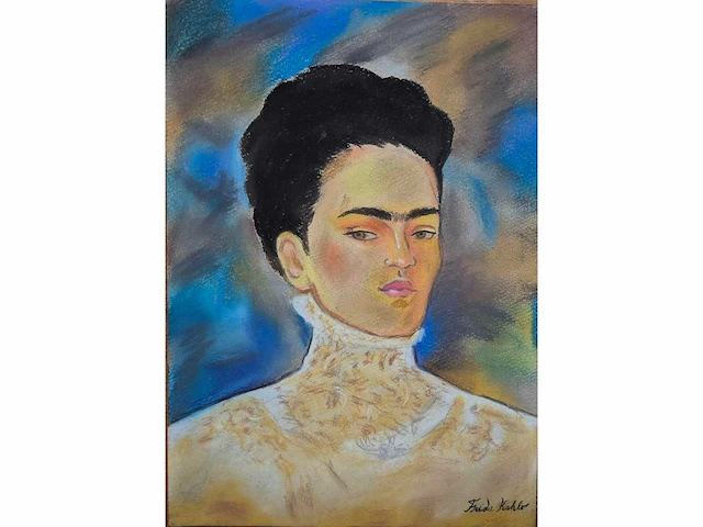 Frida khalo- gouache op papier - afbeelding 1 van  3