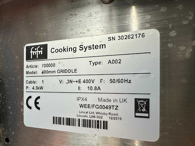 Frifri countertop griddle chrome 400mm - afbeelding 6 van  6