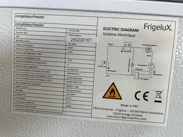 Frigelux cco147be vrieskist | aeg l7wba60680 was-droogcombinatie - afbeelding 5 van  5