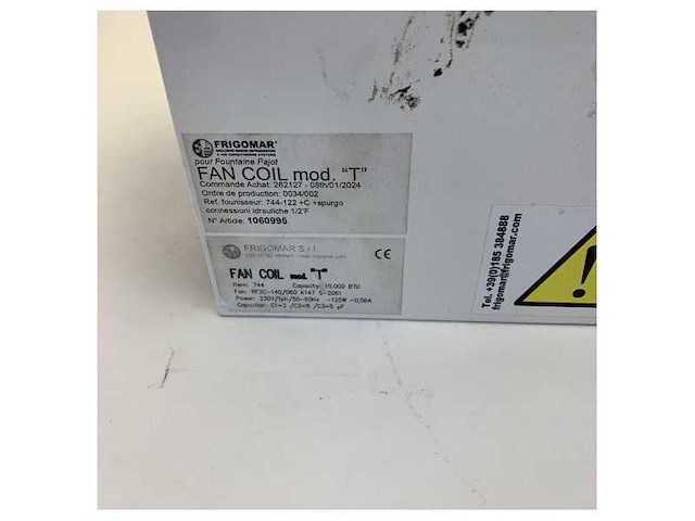 Frigomar 744 marine fan coil aircon unit 230v 10,000 btu - afbeelding 4 van  8