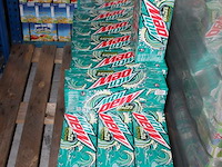 Frisdrank mtn dew baja blast en livewire op 2 pallets. totaal 126 pakken met 12 blikken. totaal 1512 blikke...