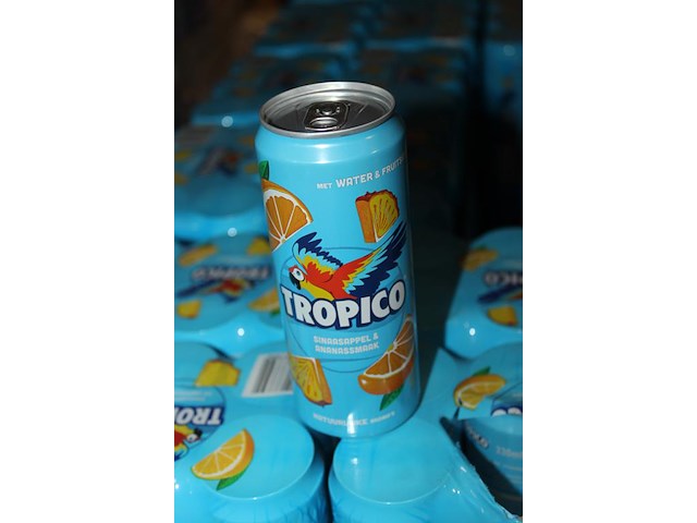 Frisdrank tropico sinaasappel ananas. 62 trays a 24 blikken 0,33l. totaal 1488 blikken. tht 6-26. bod is in... - afbeelding 3 van  3