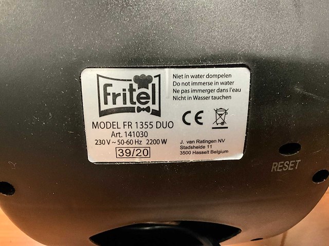 Fritel fr1355duo 220volt dubbele friteuse - afbeelding 6 van  8
