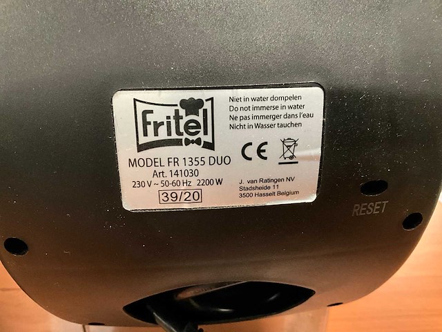 Fritel fr1355duo 220volt dubbele friteuse - afbeelding 7 van  8