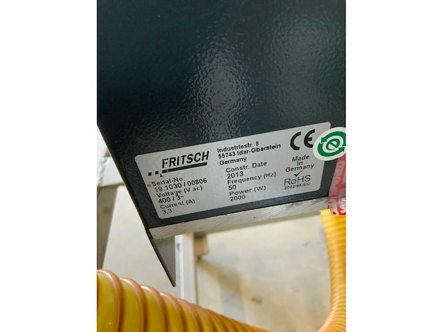 Fritsch pulverisette 19 rvs snijmolen met fitscher / güther filter afzuiging - afbeelding 7 van  25