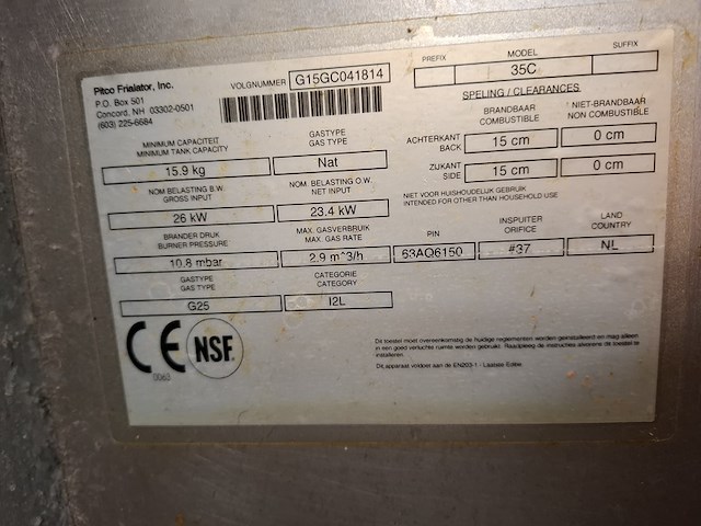 Frituur opstelling pitco, model 35c - afbeelding 7 van  9