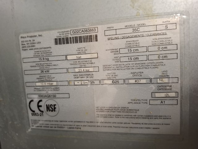 Frituur opstelling pitco, model 35c - afbeelding 9 van  9