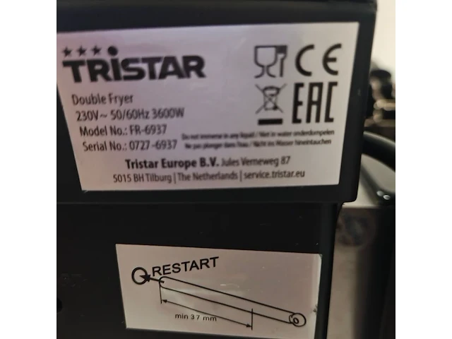 Frituurpan 2 manden, tristar - afbeelding 2 van  2