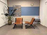 Fritz hansen ax chair cognac leder zwart hout (2x) - afbeelding 8 van  14