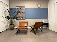 Fritz hansen ax chair cognac leder zwart hout (2x) - afbeelding 9 van  14